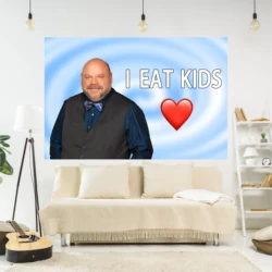 Bertram Eat Kids Tapestry Funny Meme Printed Art Aesthetic Wall Hanging Carpets Bedroom Or Home For Decoration