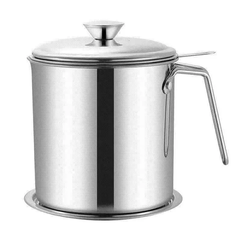 Stainless steel strainer oil pot for home kitchen large capacity filter residue oil storage return cup filter oil tank view 6