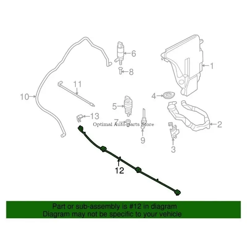 

Water Spout Nozzle Chain Window Cleaning Device for F06 F12 F13 640i 640iX Water Nozzle 61667230188 Replacement Part