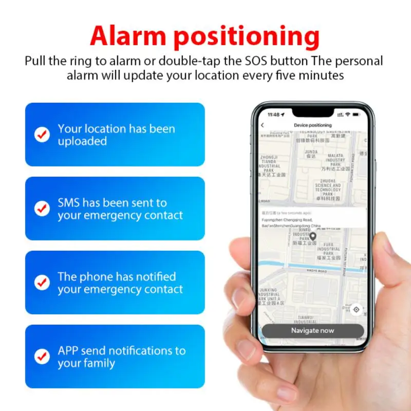 1~8PCS Tuya Intelligent Self-defense Alarm Locator Personal Alarm LED Lighting For Women Children Outdoors Safety High Decibel