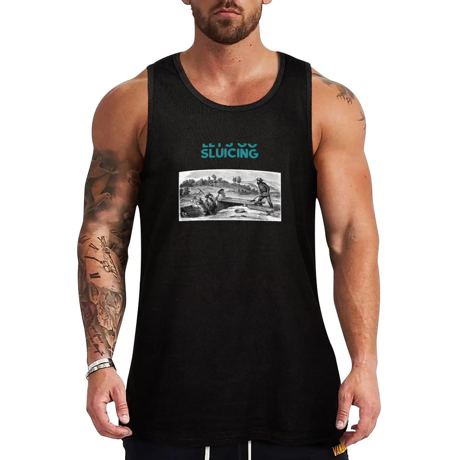 Lets Go Sluicing-Prospecting Design Tank Top Man summer clothes T-shirt men sleeveless t-shirts for men