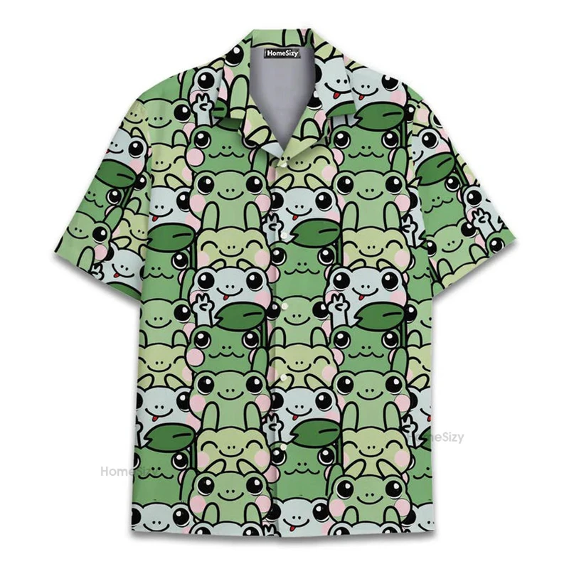 

Fashion 3D Printed Alien Hawaiian Mens Shirts Summer Button Short Sleeves UFO Graphic Shirts Women Tops Beach Lapel Blouses Tees