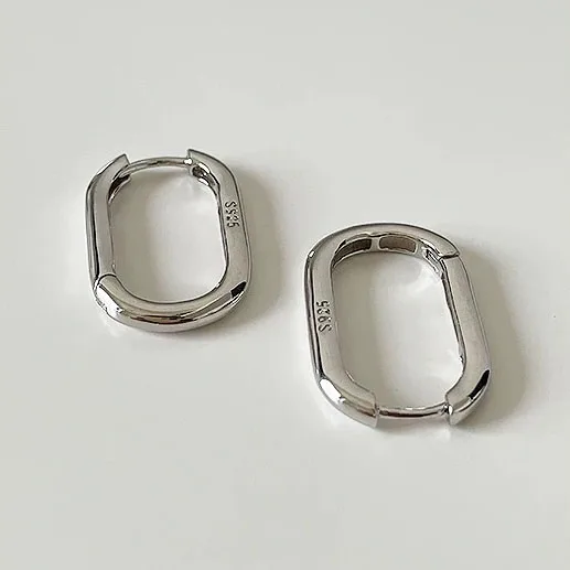 BF CLUB 925 Sterling Silver Earrings For Women Trendy Simple Retro Rectangle Earring Jewelry Prevent Allergy Party Accessories