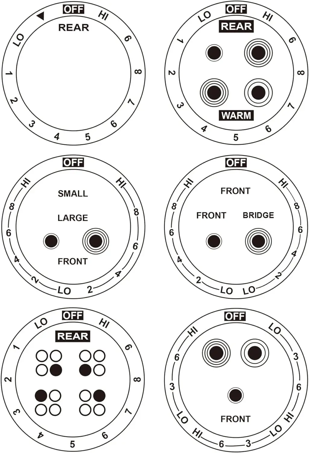 

6Pcs Stove Dials Sticker for Burner Cooktop Hob Cooker Top Electric Range Knob Kit Decals Range Replacement Adhesive Knob Symbol