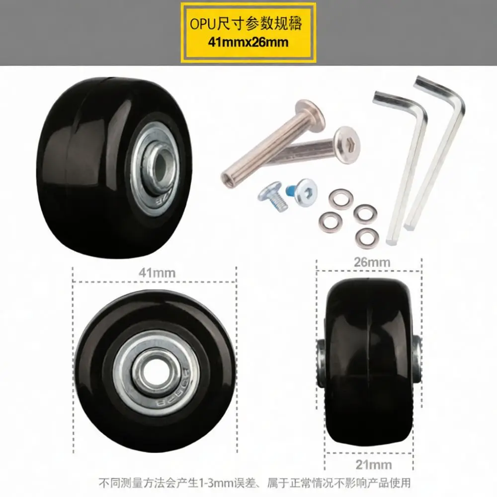 Premium Luggage Replacement Wheels Rubber Casters Suitcase Repair Kits Silent Smooth Rolling Accessories For Travel Trolley