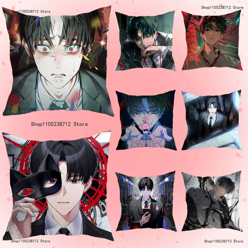 K-Kim Soleum Ghost Story Anime Pillow Case Anti-dustmite Pillowcase Invisible zipper silky short plush Sofa cushion cover