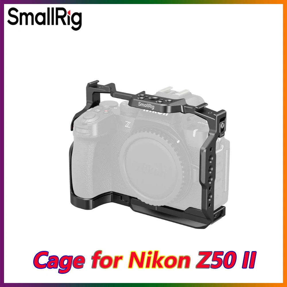 SmallRig Z50 II Baseplate / Camera Cage for Nikon Z50 II with Tempered Glass Protector w Arca-Swiss Quick Release Plate