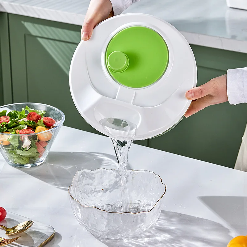Multifunction Salad Spinner Lettuce Dryer Manual Vegetable Drainer Crisper Strainer For Washing Drying Leafy Kitchen Accesosries