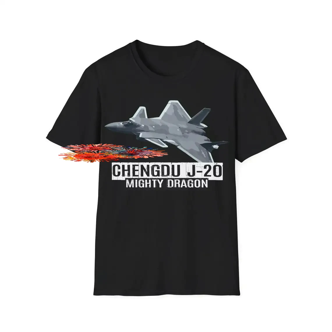 Chengdu J-20 Mighty Dragon Stealth Fighter Aircraft T-Shirt 100% Cotton O-Neck Short Sleeve Casual Mens T-shirt Size S-3XL