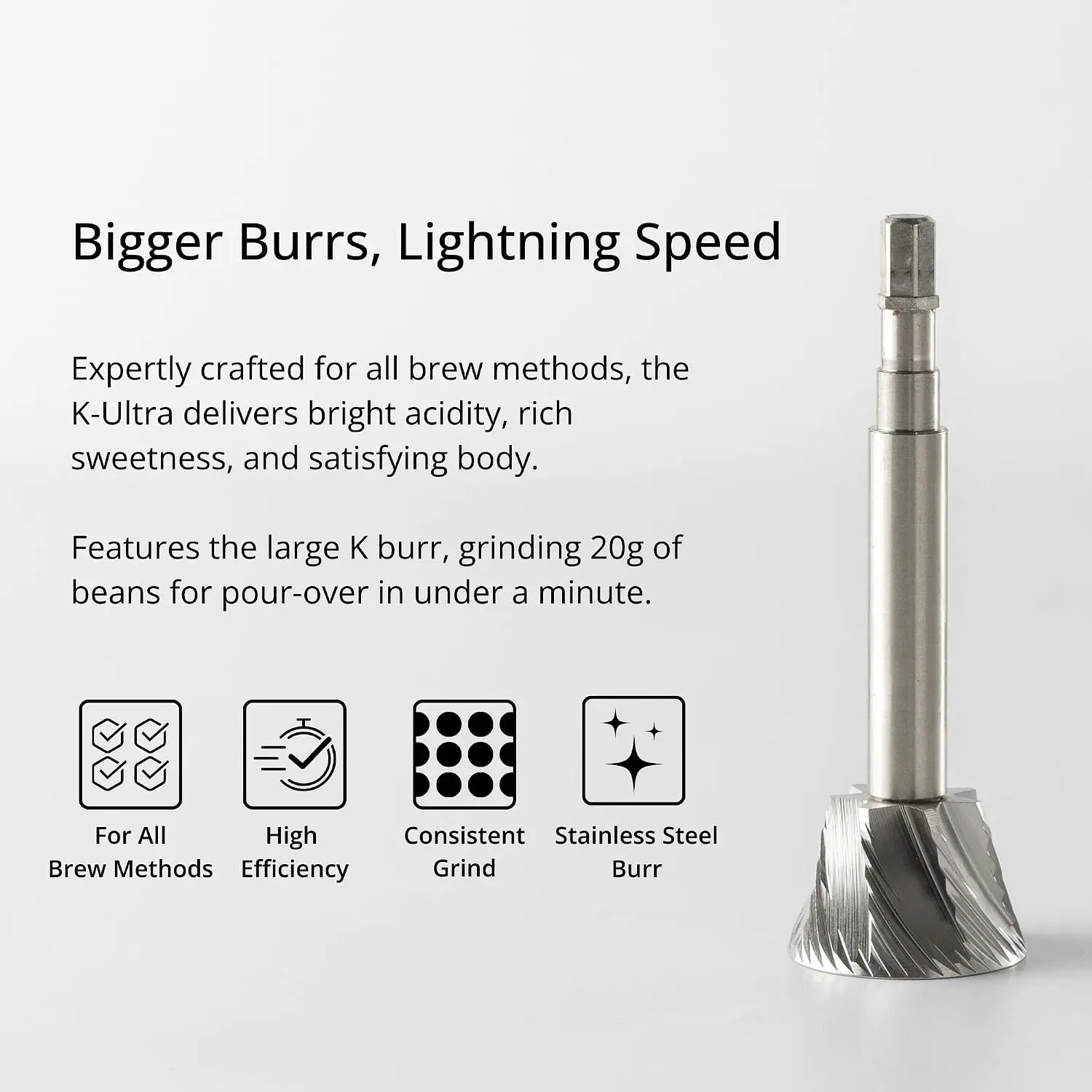 K-Ultra Manual Coffee Grinder Iron Gray with Carrying Case, Assembly Consistency Grind Stainless Steel Conical Burr, Foldable
