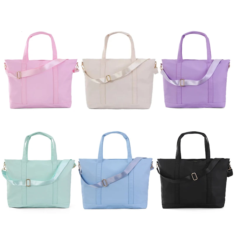 

New Nylon Tote Bag Fashion Womens Handbag Tote Shoulder Bags Female Large Capacity Macaron Color Waterproof Travel Shopping Bag