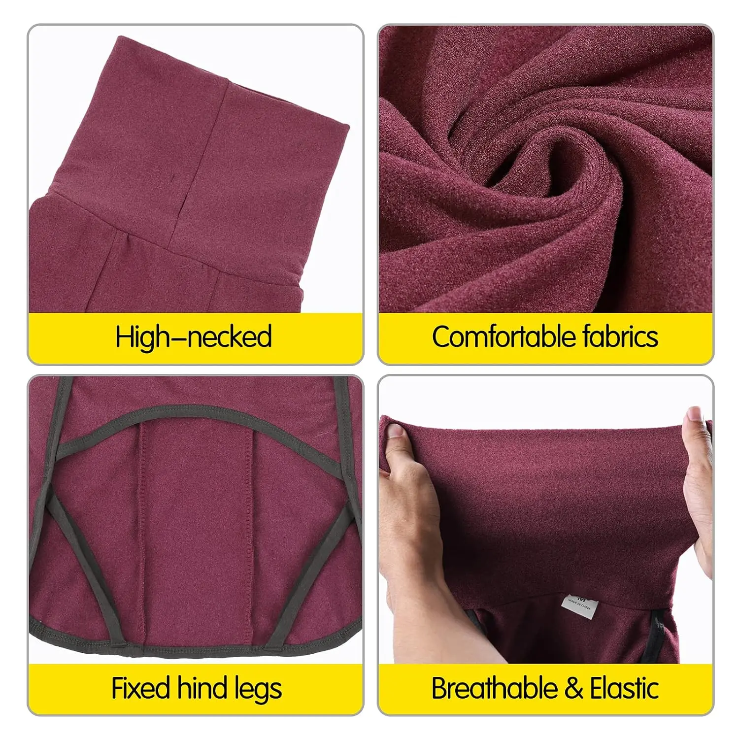 Dog Sweater Pullover Cold Weather Vest for Dogs Dog Sweatshirt & Jacket for Indoor and Outdoor Use Large Wine red, Customized