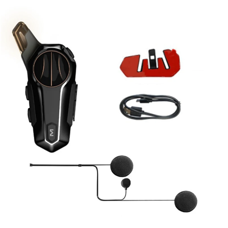 

BT5.0 Motorcycle Headset Intercom Interconnection Outdoor Riding Waterproof With Noise Reduction Headset