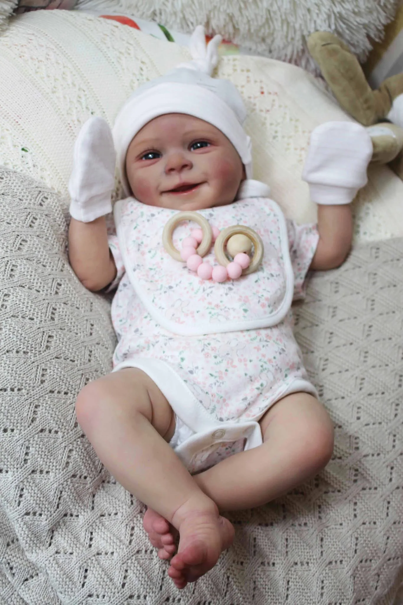 

19-дюймовая кукла реборн «Себастьян» из мягкой ткани, реалистичная, приятная, детская, многослойная, с 3D рисунком кожи, волосы, видимые вены