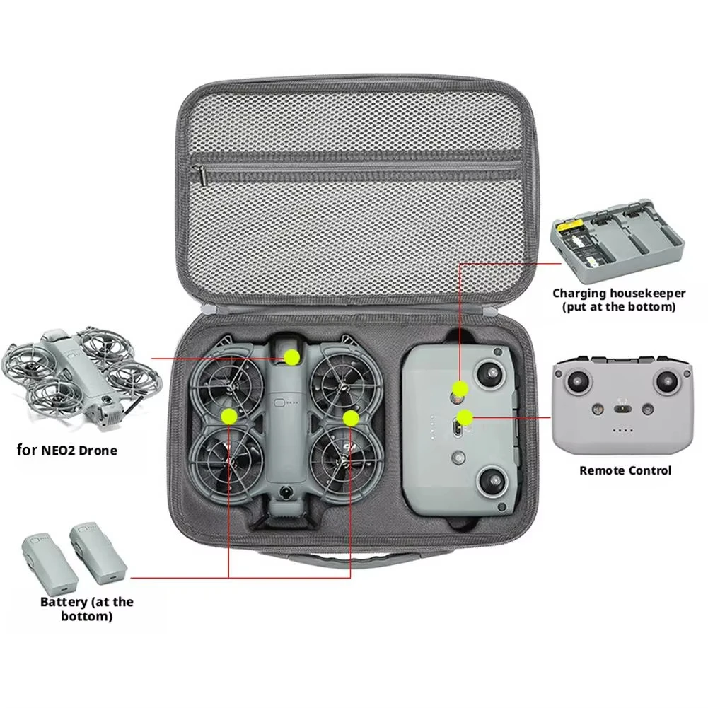 Shoulder PU Portable Bag Case For DJI NEO 2 Protective Shockproof Stroage Bag Box for DJI RC-N3 Drone Remote & Battery Accessory
