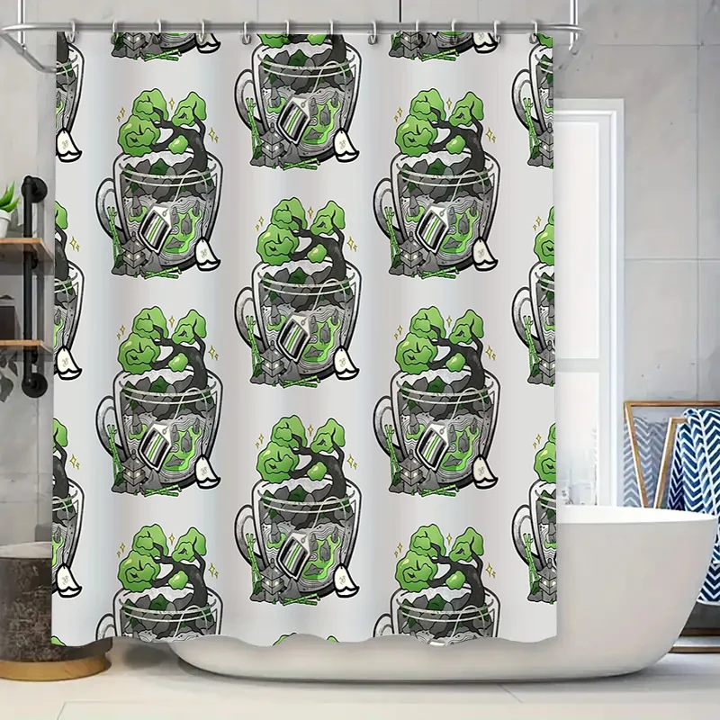 

Unique Shower Curtain Set Modern Abstract Art Bathroom Decor Waterproof Fabric Liner Vintage Coastal Farmhouse Style Home Textil