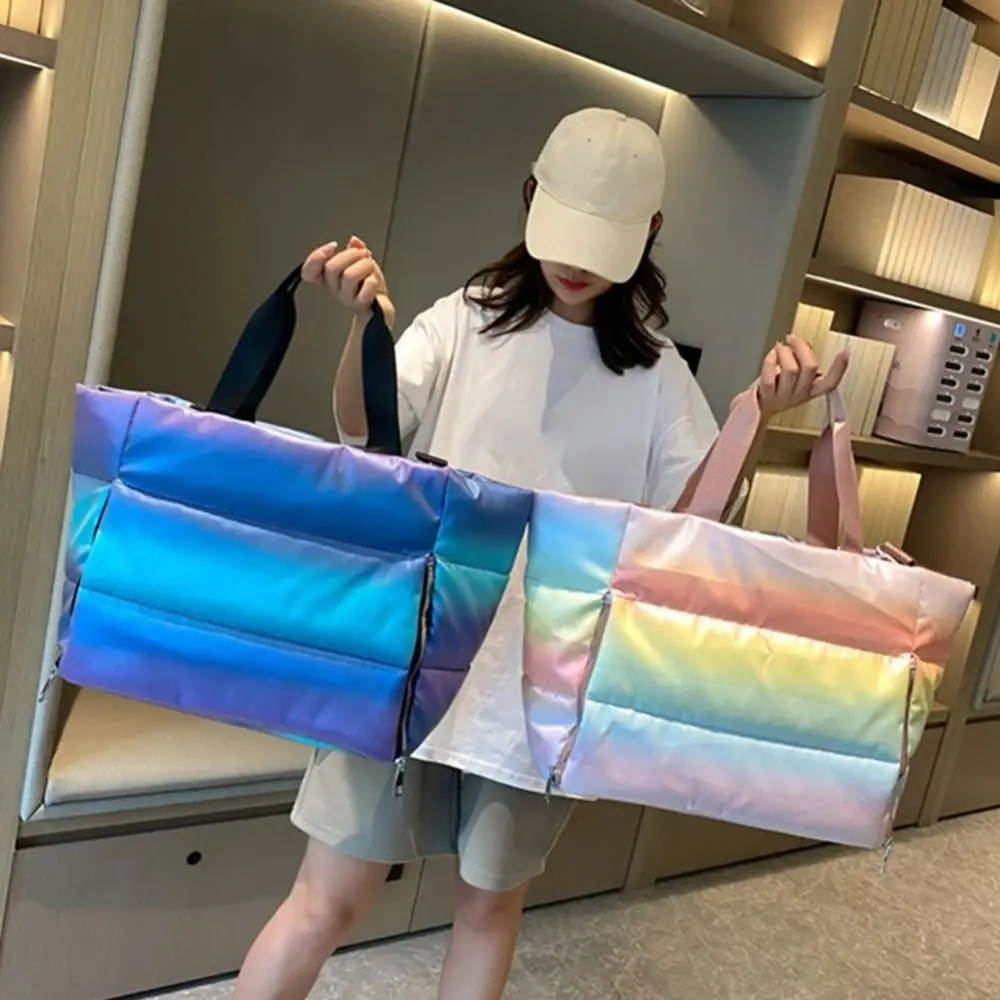 Large Capacity Women Gym Sports Bag Soft Shoulder LightWeight Waterproof Swimming Bag Dry Wet Separation Foldable Yoga Mat Bag