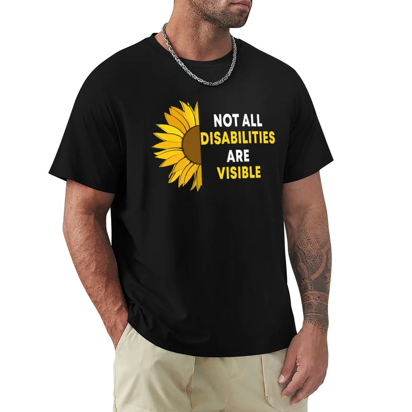 Not All Disabilities Are Visible Sunflower Invisible Disability Awareness T-Shirt Novelty Graphic Tee Shirt