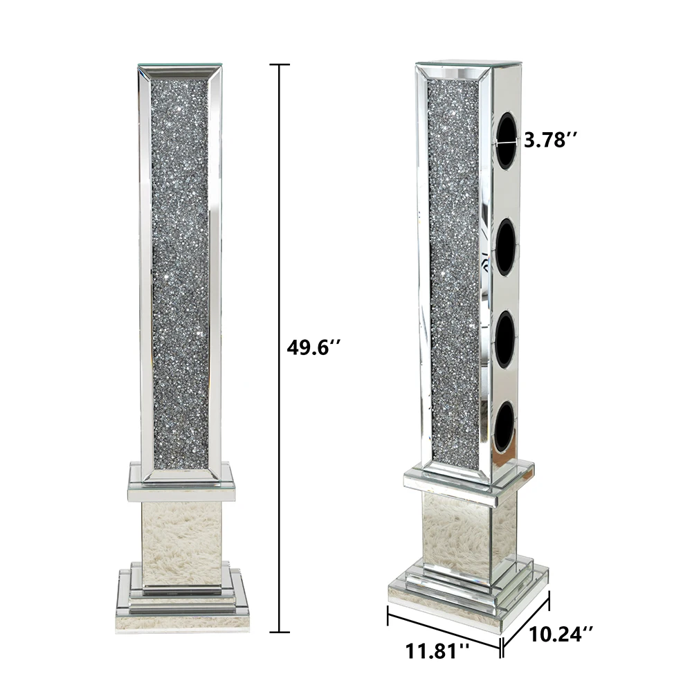 Crushed Diamond Floating Silver Mirrored Wine Rack Elegant Floating Wine Bottle Holder