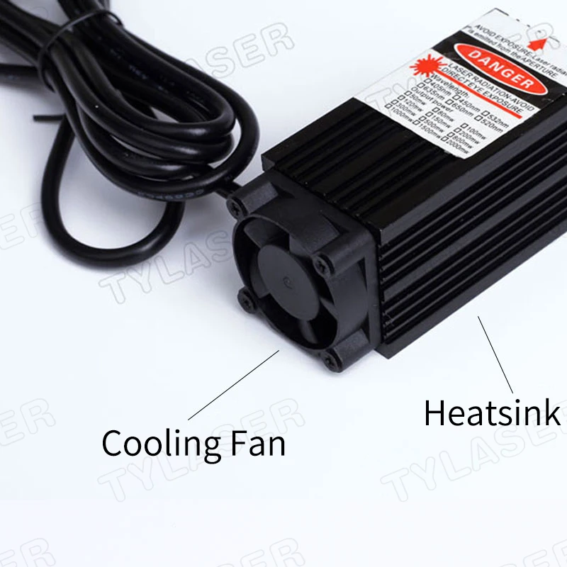 Módulo verde de alta potência 50mw do diodo do laser do ponto 488nm com ventilador de refrigeração (livre com suporte e adaptador)