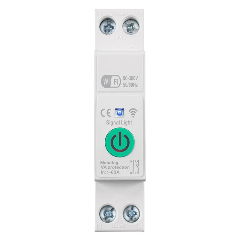 Wifi Smart Circuit Breaker Power Rail Switch Timing Voice Mobile Phone Control 1-63A With Metering-Hot