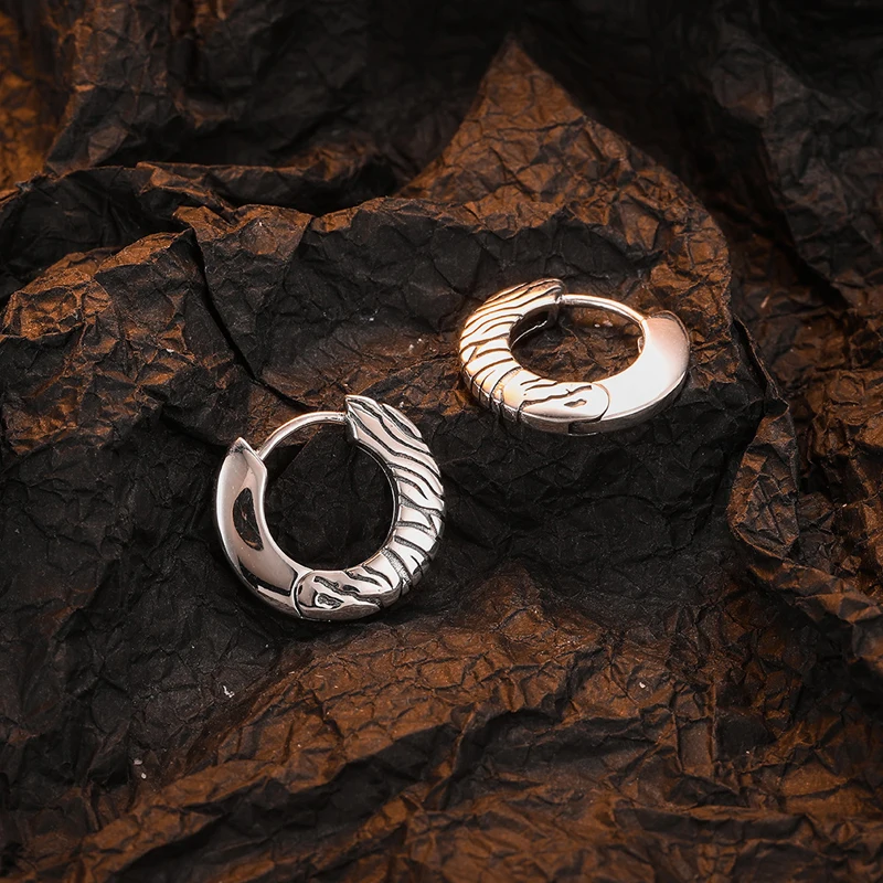 KOFSAC Trendy Zebra Tiger Skin Pattern Hoop Earrings For Women Vintage Glamorous 925 Thai Silver Jewelry Personality Ear Buckle
