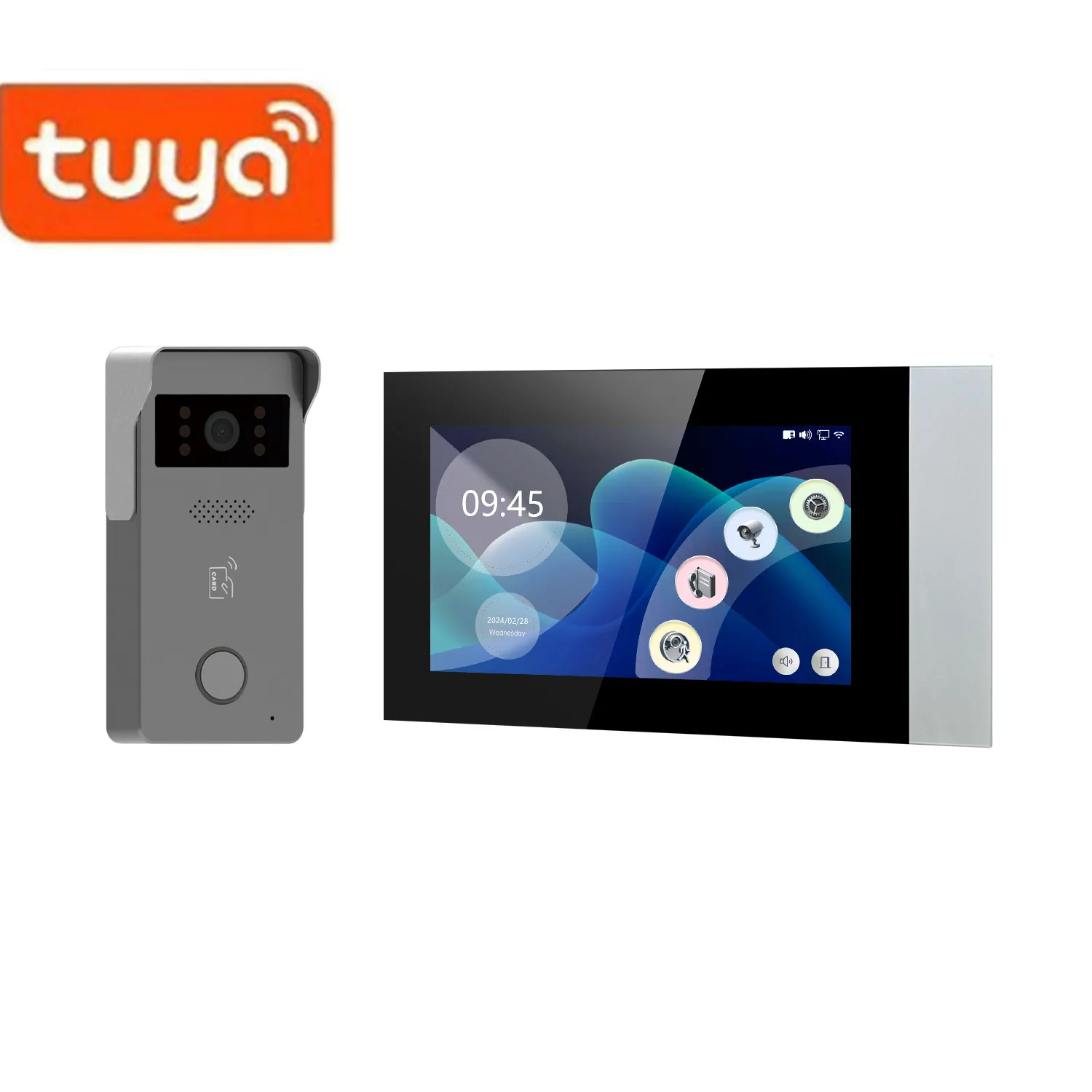 Home Security Campainha Visual, 7 "tela IPS, Tuya App, tirar foto e vídeo, 2 fios, Wi-Fi, telefone porteiro, visualizador de porta