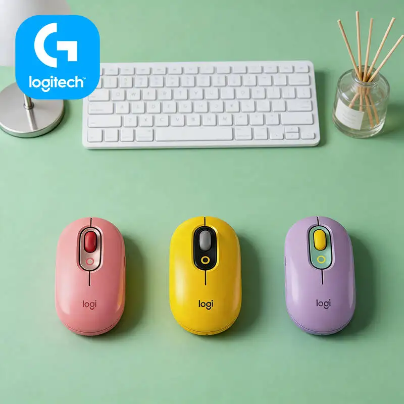 

Eco-Friendly Logitech M350 POP Mouse Recycled Plastic Silent Scroll Multi-Device for Tablet Pro and Smart Monitor Screen