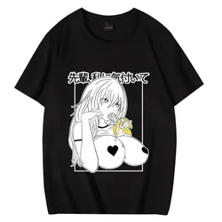 Summer 100% Cotton New Men Women ' s Anime T Shirt  Ahegao cosplay Manga streetwear Unisex Tee Oversized short sleeve clothes