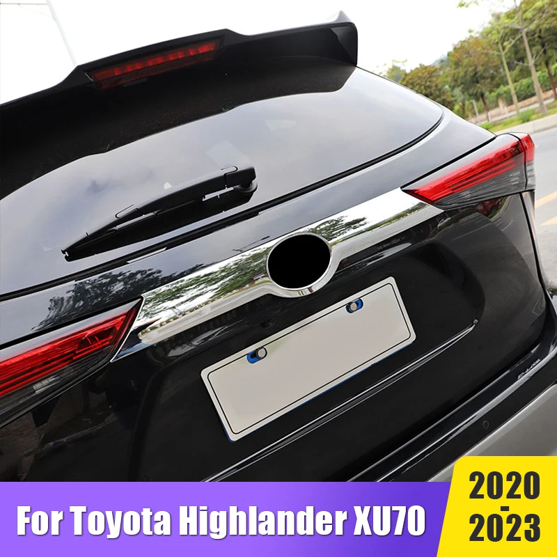 

For Toyota Highlander XU70 Kluger 2020 2021 2022 2023 Car Rear Tailgate Trunk Frame Molding Logo Lid Cover Trims Accessories