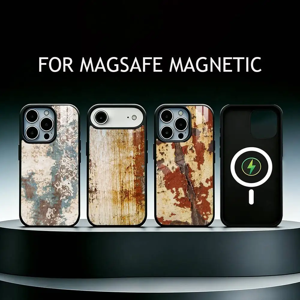 

Industrial Style Rusty Phone Case For iPhone17,16,15,14,13,12,11 Plus,Pro Max Magnetic For Magsafe Wireless Charging