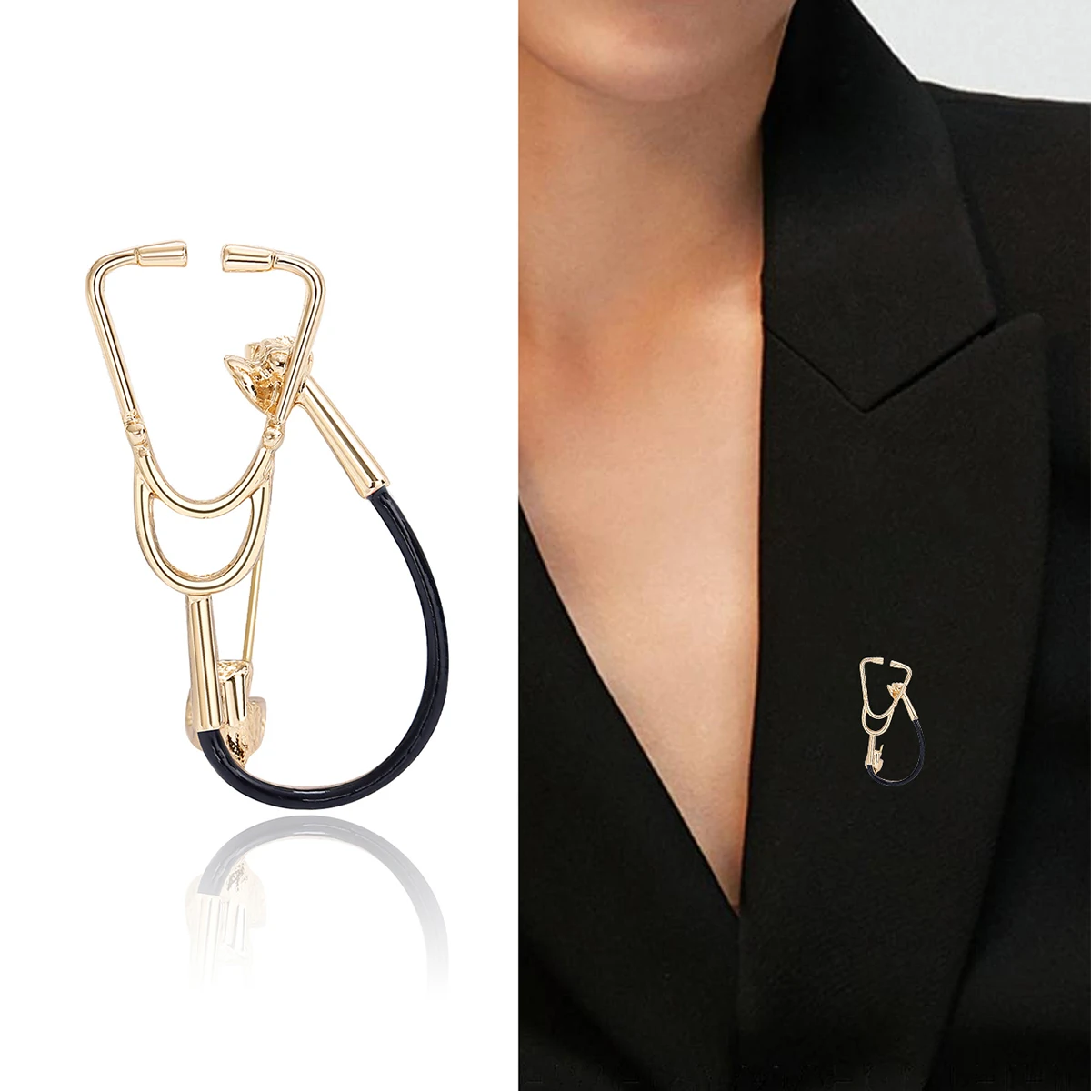 Classic Enamels Stethoscopes Brooches for Women Unisex Medicals Pins Banquets Party Backpack New Years Gifts Jewelry Accessories