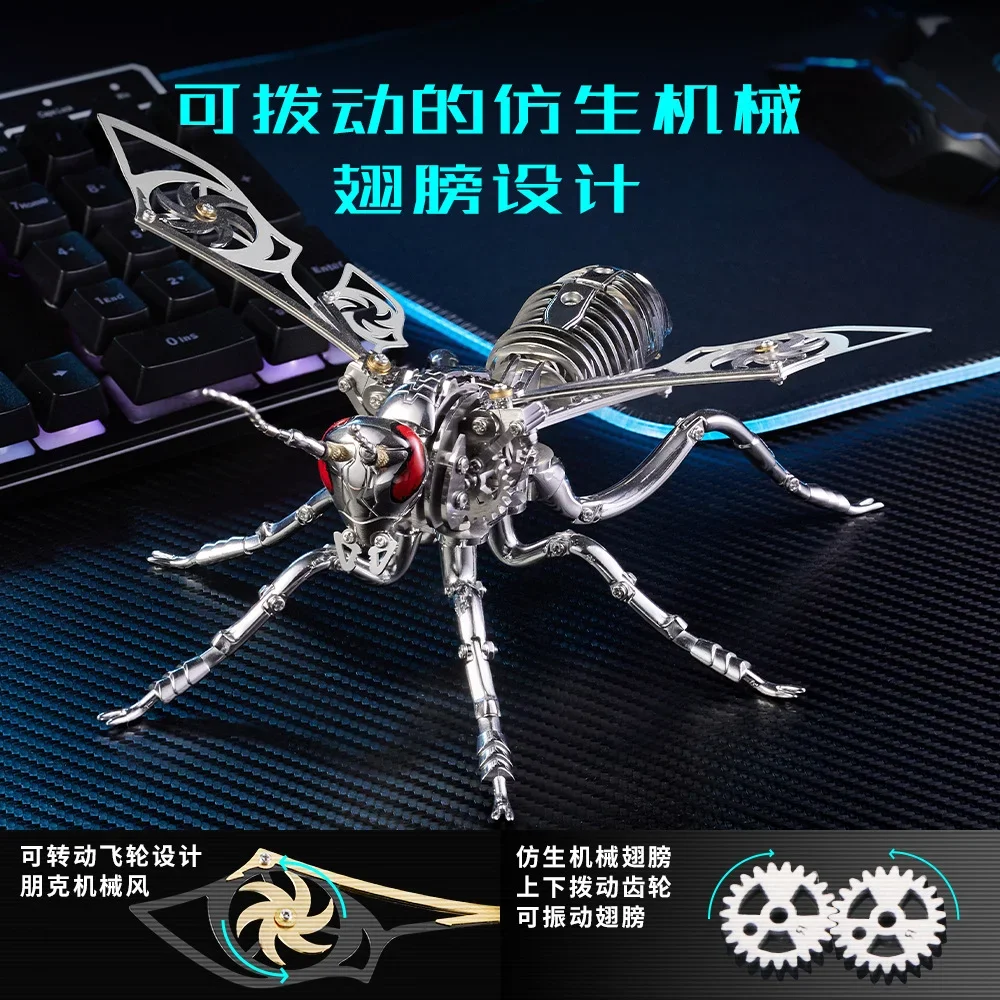 3D Bumblebee owady metalowe łączenie Model montażowy, ręcznie robiona dekoracja DIY, prezent urodzinowy dla dzieci, zabawki edukacyjne