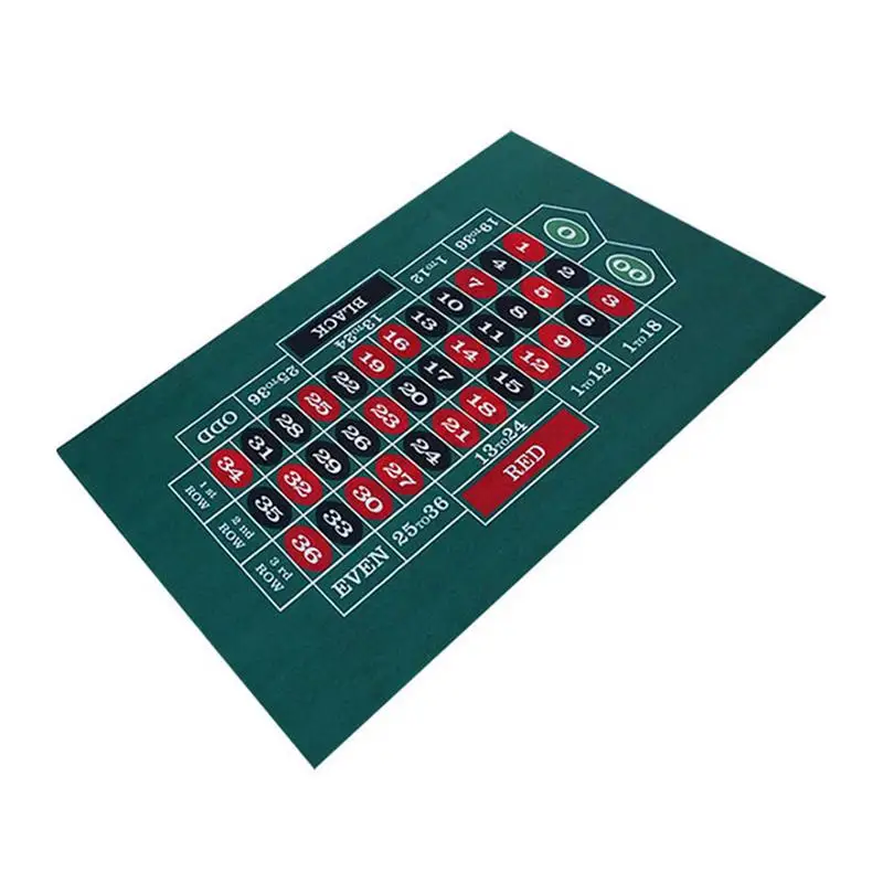 Doppelseitige Poker-Layoutmatte für Blackjack und Texas Holdem erhältliche Tischmatte, Craps und Roulette-Tisch, Filzmatte aus grünem Stoff