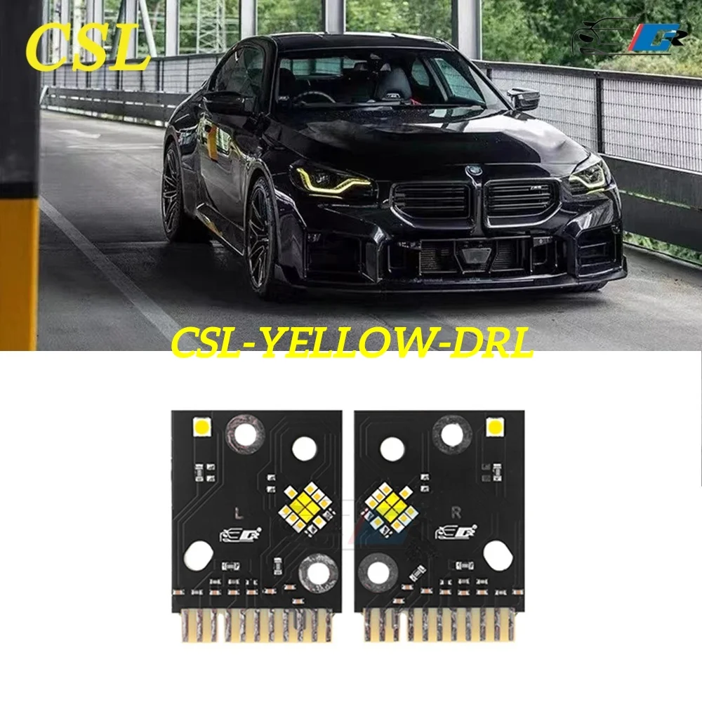 

FULOWAY Superbright Angel Eyes DRL Желтые светодиодные модули дневных ходовых огней для BMW 2 серии 2022-2023 M2 LCI G42 G87 M240i