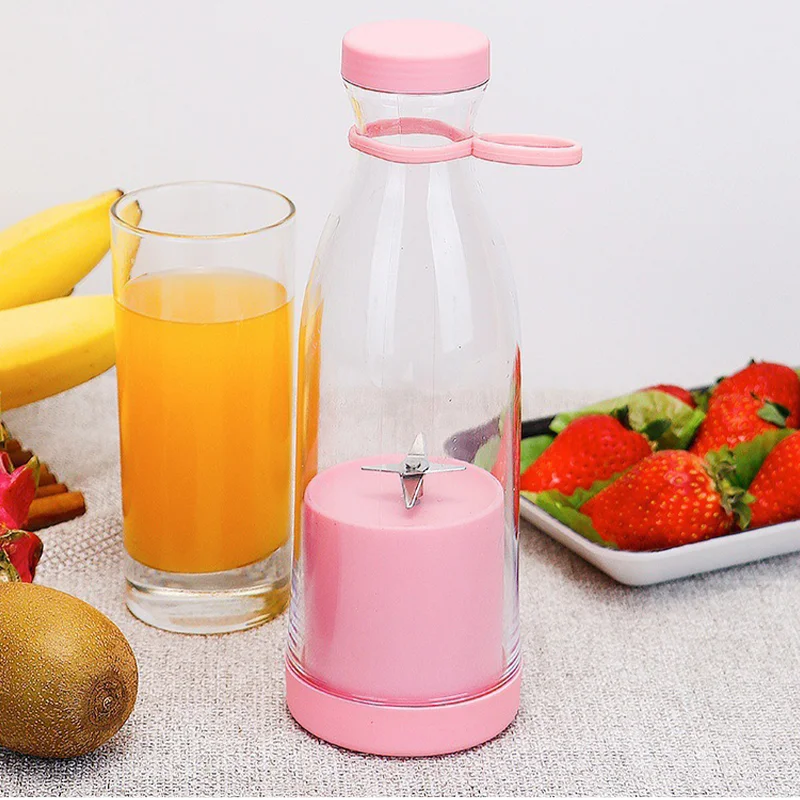 Licuadora eléctrica recargable portátil de 4 colores, taza exprimidora de viaje para batidos, batidos, cocina, Mini herramienta mezcladora, 420ml