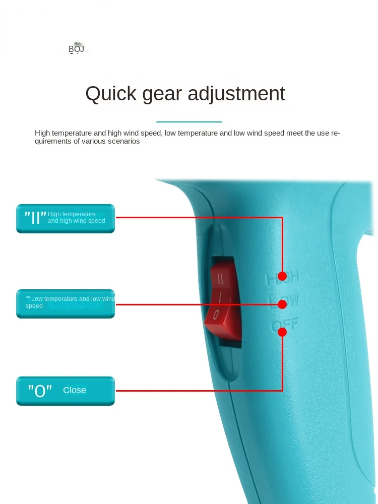 Digital Display Heat Gun Bk885/Bk886 High Power Industrial Hair Dryer Car Film Broiling Gun