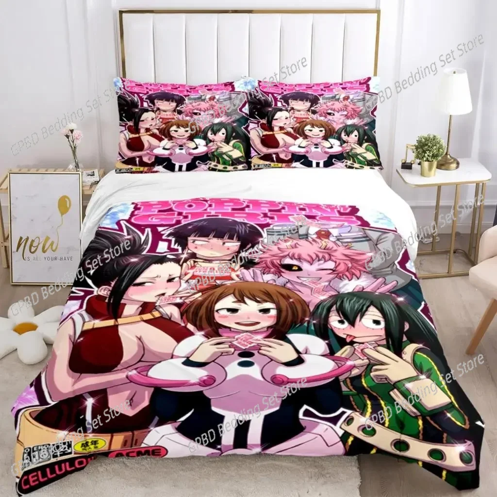 

Fashion My Hero 3D Anime Print Three Piece Bedding Set Fashion Boys Or Adults For Beds Quilt Covers Pillowcases Bedding Set Gift