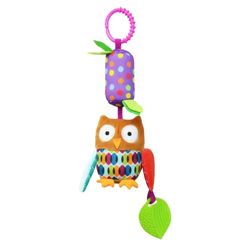 0-1 Y Baby Stroller Hanging Toy  bell Tooth Glue Animal Wind Chime Bed Hanging Plush Toy Hook To Appease The Rattle