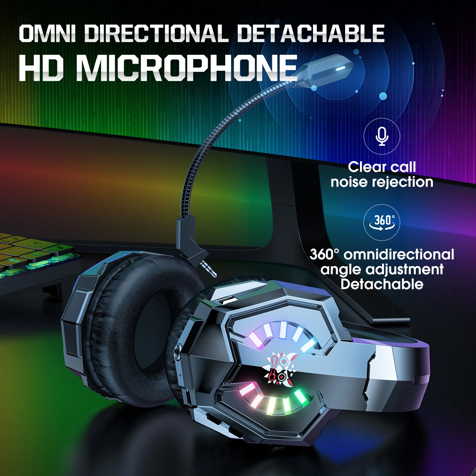 

ONIKUMA Gaming Wireless Headphone with Mic Over-Ear Headphones Low Latency Headphones With HD Mic for PC PS5 Gamer