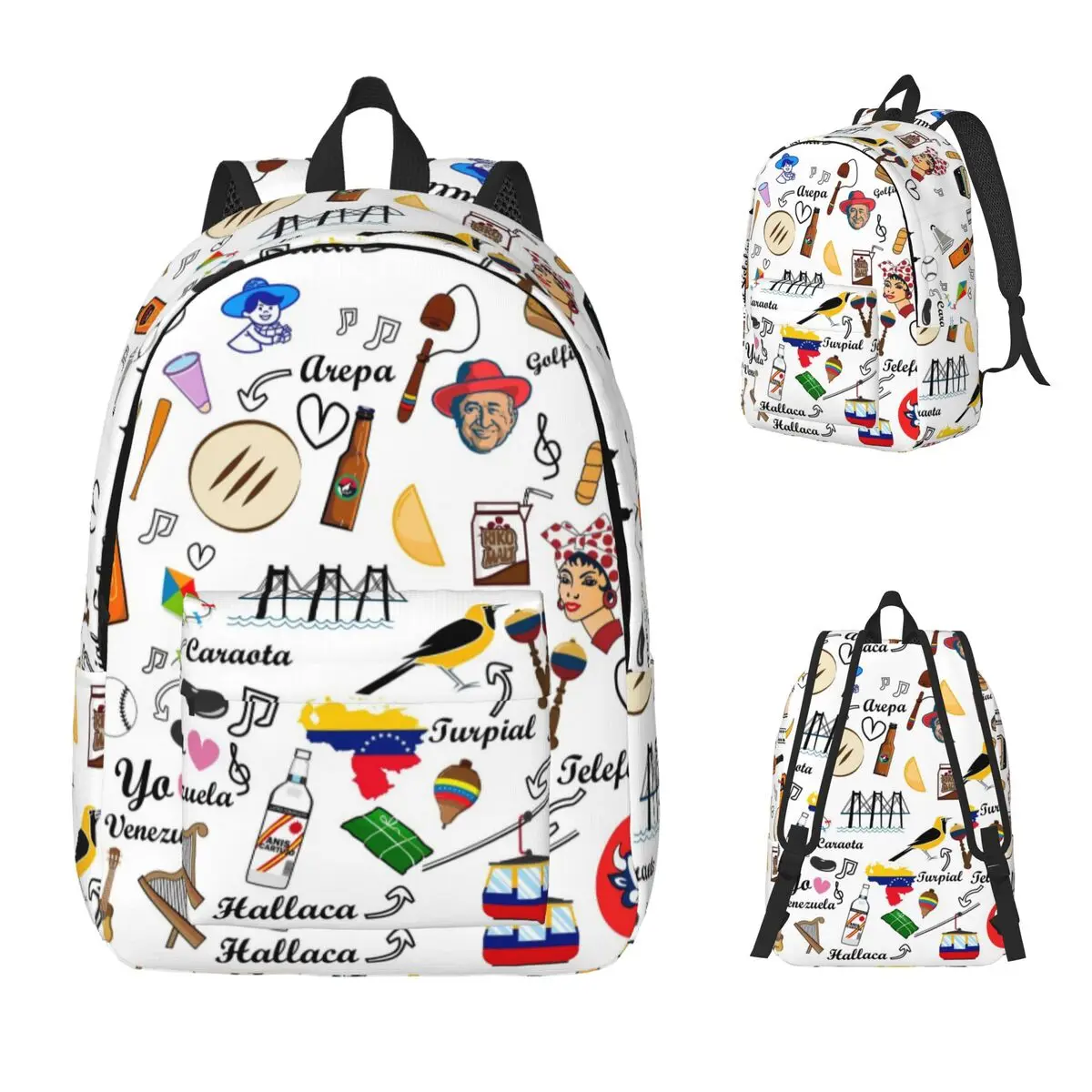 Venezuela Feelings Backpack Daypack Large Capacity Kids BookBag School Bag Shoulder Bags for Men Women