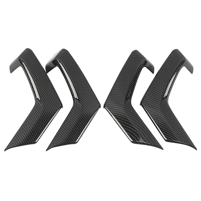 Carbon Fiber Car Interior Door Handle Cover Trim Door Bowl Stickers Decoration For T-Roc TROC 2017-2020 Accessories Parts