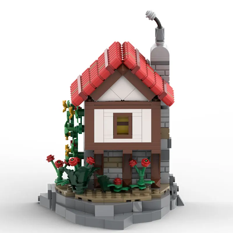 작은 입자 조립식 블록 MOC-241806 381개 중세 성 건축 장난감 입체 모델 선물 퍼즐