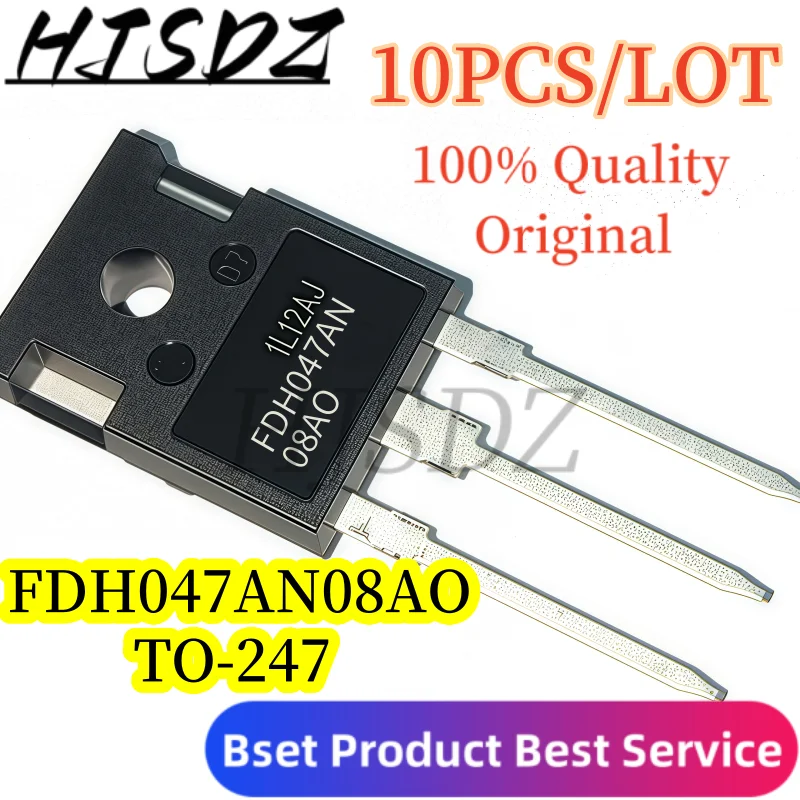 【5-10PCS/LOT】 FDH047AN08AO High Power MOSFET TO-247 Package 80V47A Ultra Low R(on) Industrial Grade In Stock