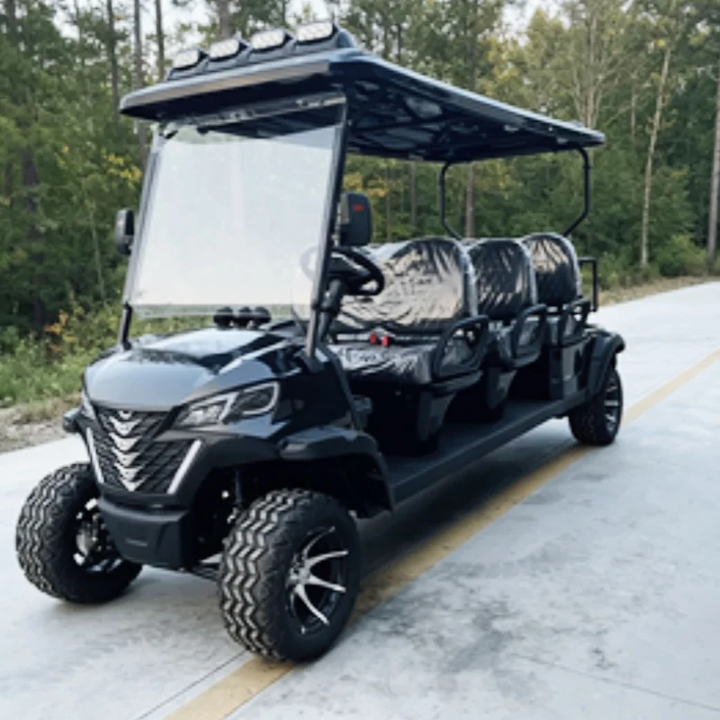 2026 Powerful Club Car 5000W Motor Golf Buggy Cart Rapid Delivery Electric Golf Cart With Roof LED Light Strips Rear Cargo Box