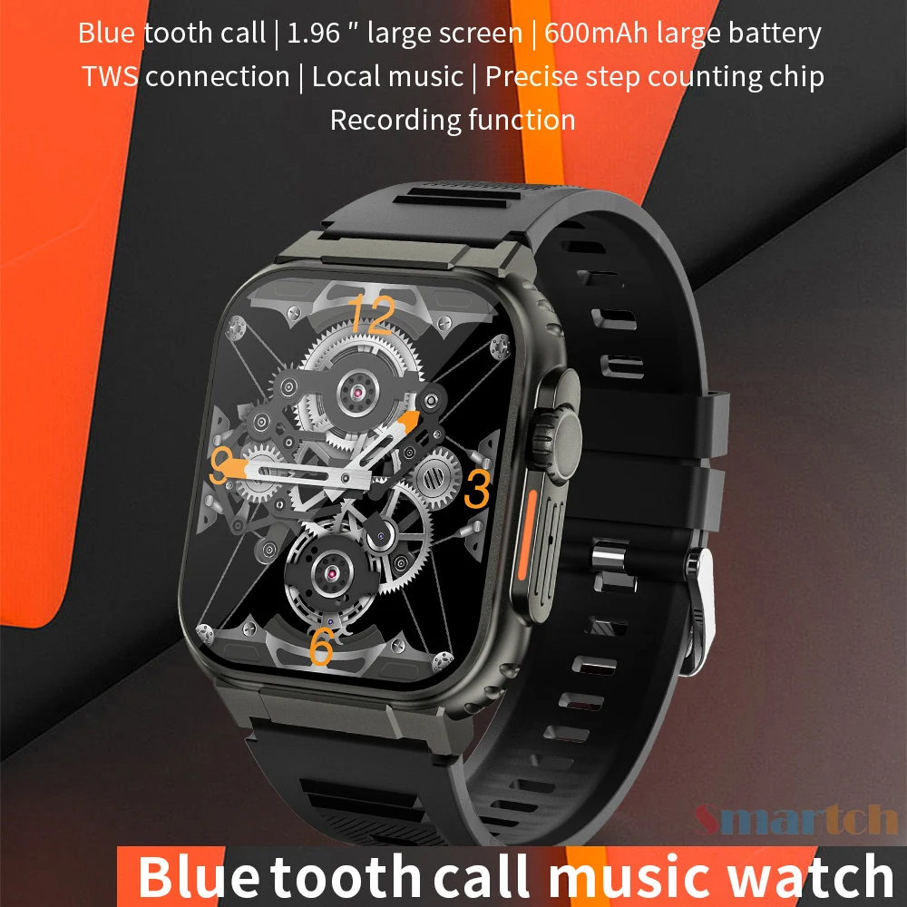 128M Local Storage Ultra Smart Watch Men Local music storage One Click Recording Smartwatch 600mAh Large Battery 100 Day Standby