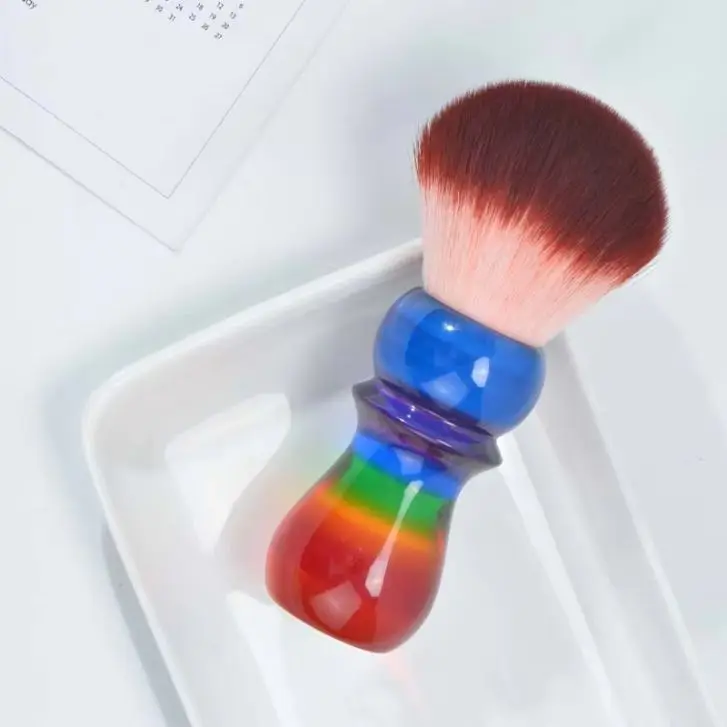 Yaqi 26mm Rainbow Handle Red Tip Synthetic Hair Shaving Brush for Mens Wet Shave