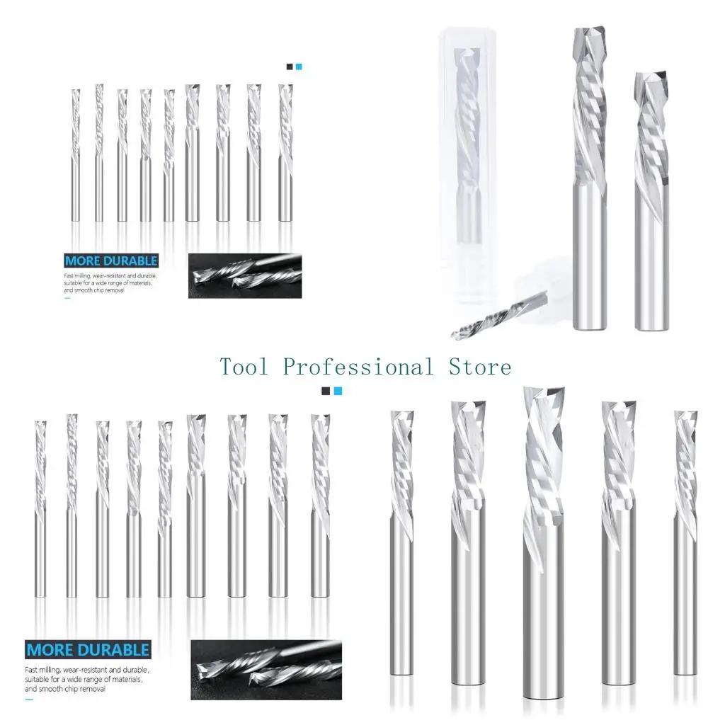 

57QF Многофункциональные спиральные фрезы, 5 шт., 2 канавки, фрезерный станок с ЧПУ для резки вверх и вниз