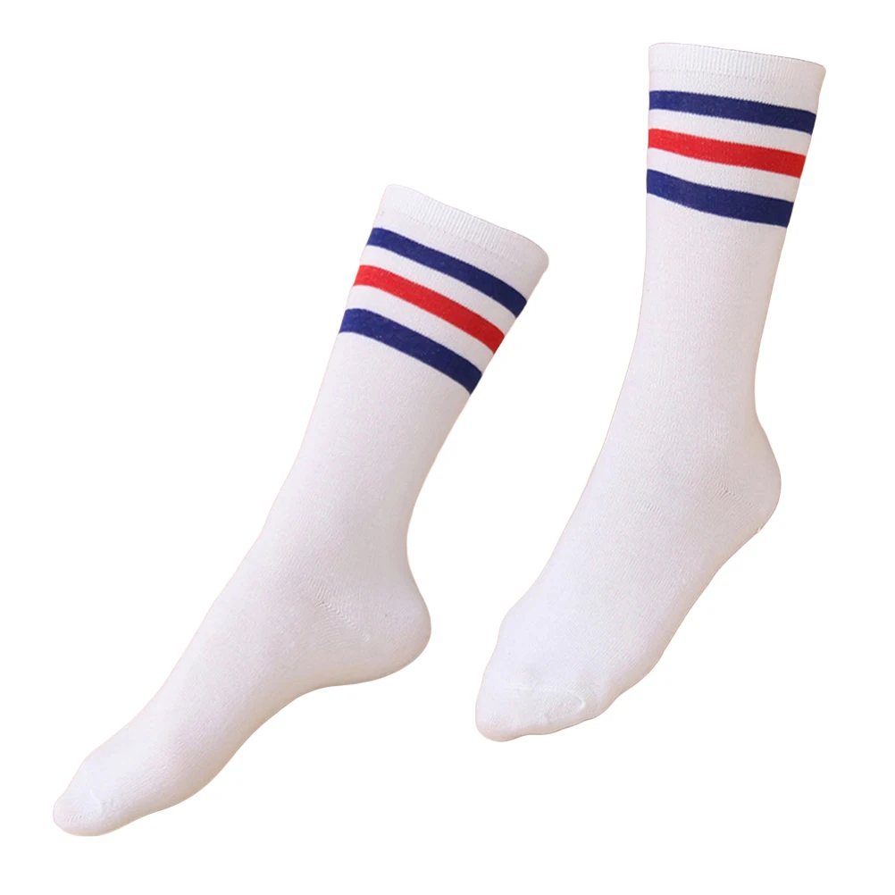 

1pcs Knee High For Men Cotton Long Socks Breathable Sport Socks 3 Blue Elastic Comfortable Summer Unisex Size S