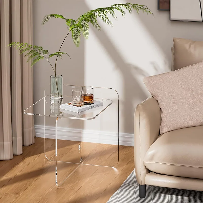 Cross-border acrylic side table, thickened 7mm, transparent simple , small , coffee table, living room simple light